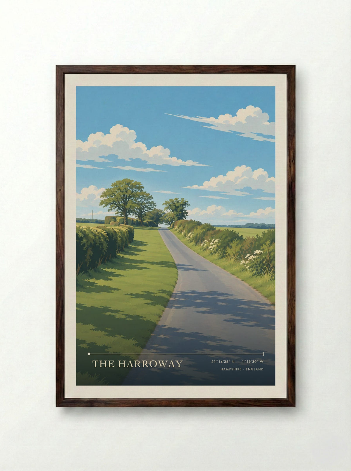 The Harroway, Hampshire | Travel Poster - Framed Print Dark Wood
