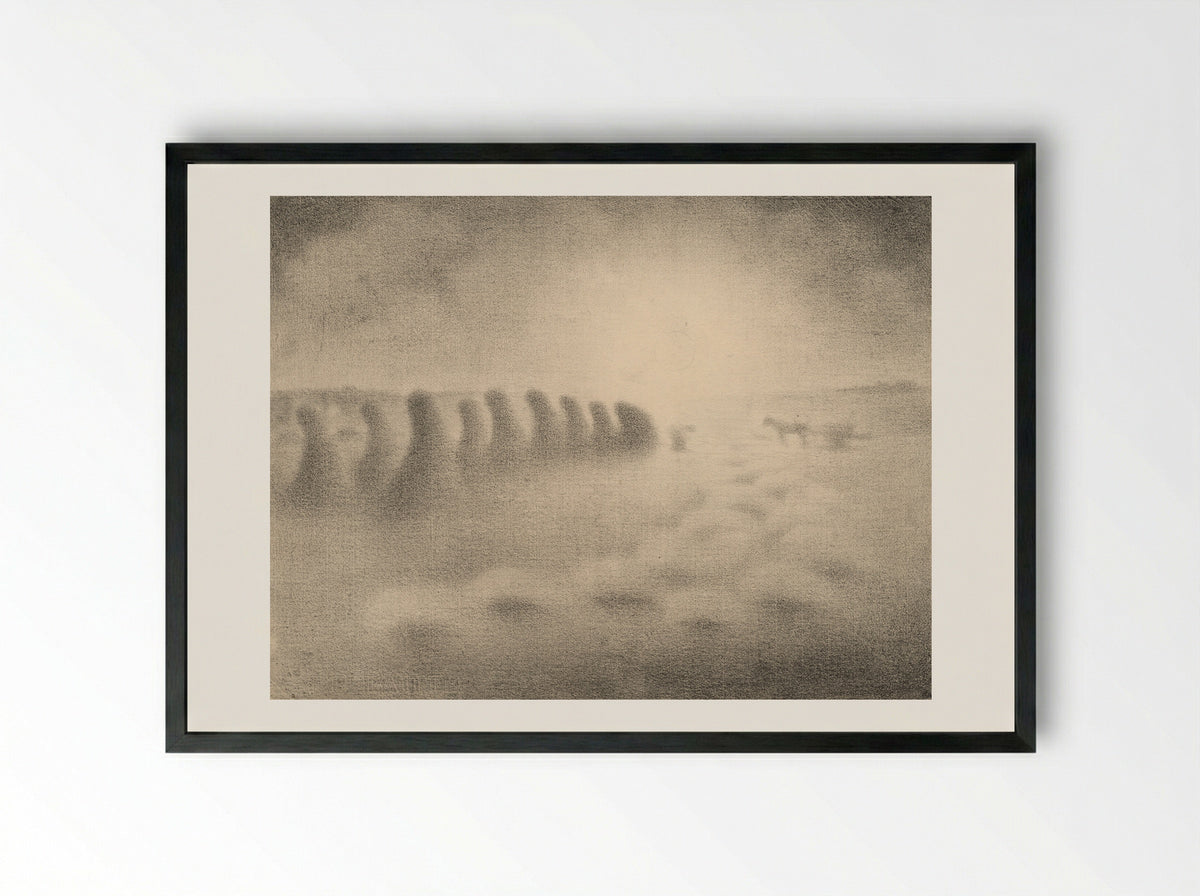 The Harvest - Charles Angrand - Framed Print Black