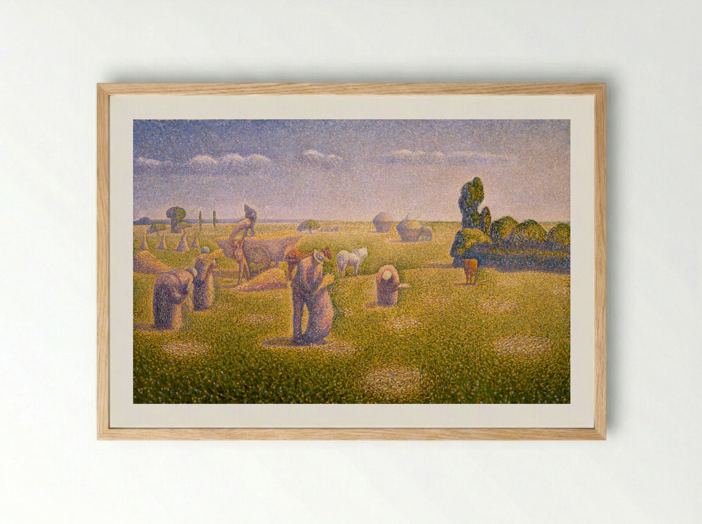 The Harvesters - Charles Angrand - Framed Print Wood