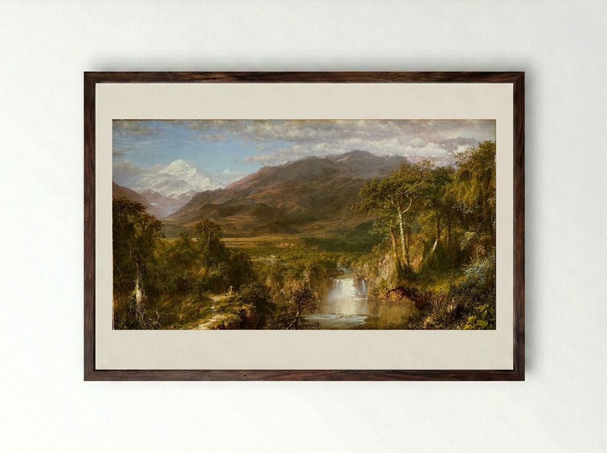 The Heart of the Andes - Frederic Edwin Church - Framed Print Dark Wood