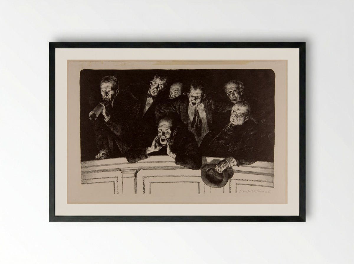 The Hecklers - Joseph Hirsch - Framed Print Black