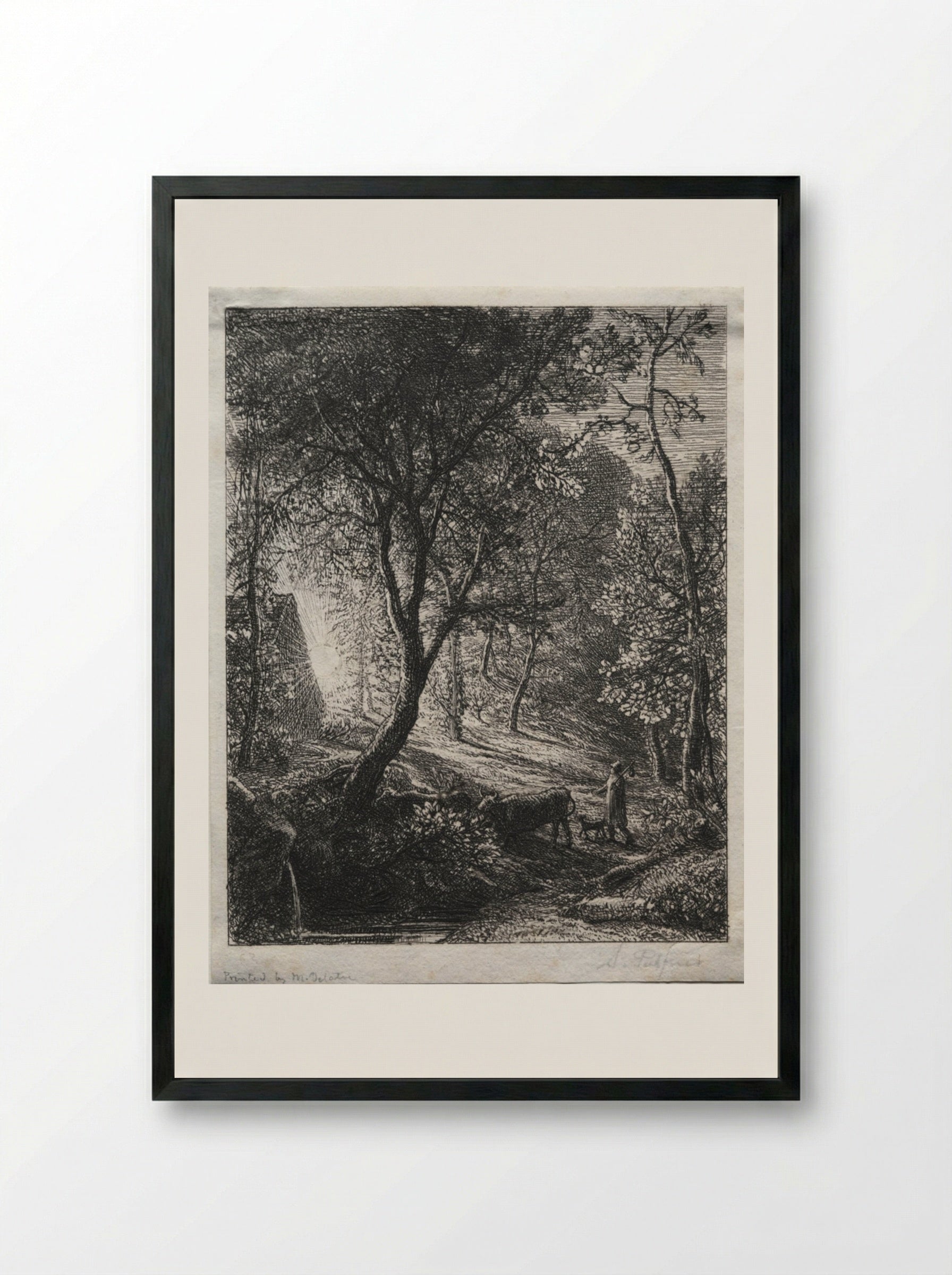 The Herdsman's Cottage - Samuel Palmer - Framed Print Black
