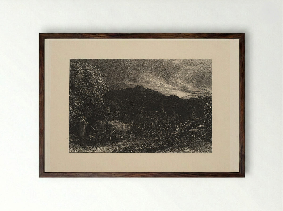 The Herdsman - Samuel Palmer - Framed Print Dark Wood