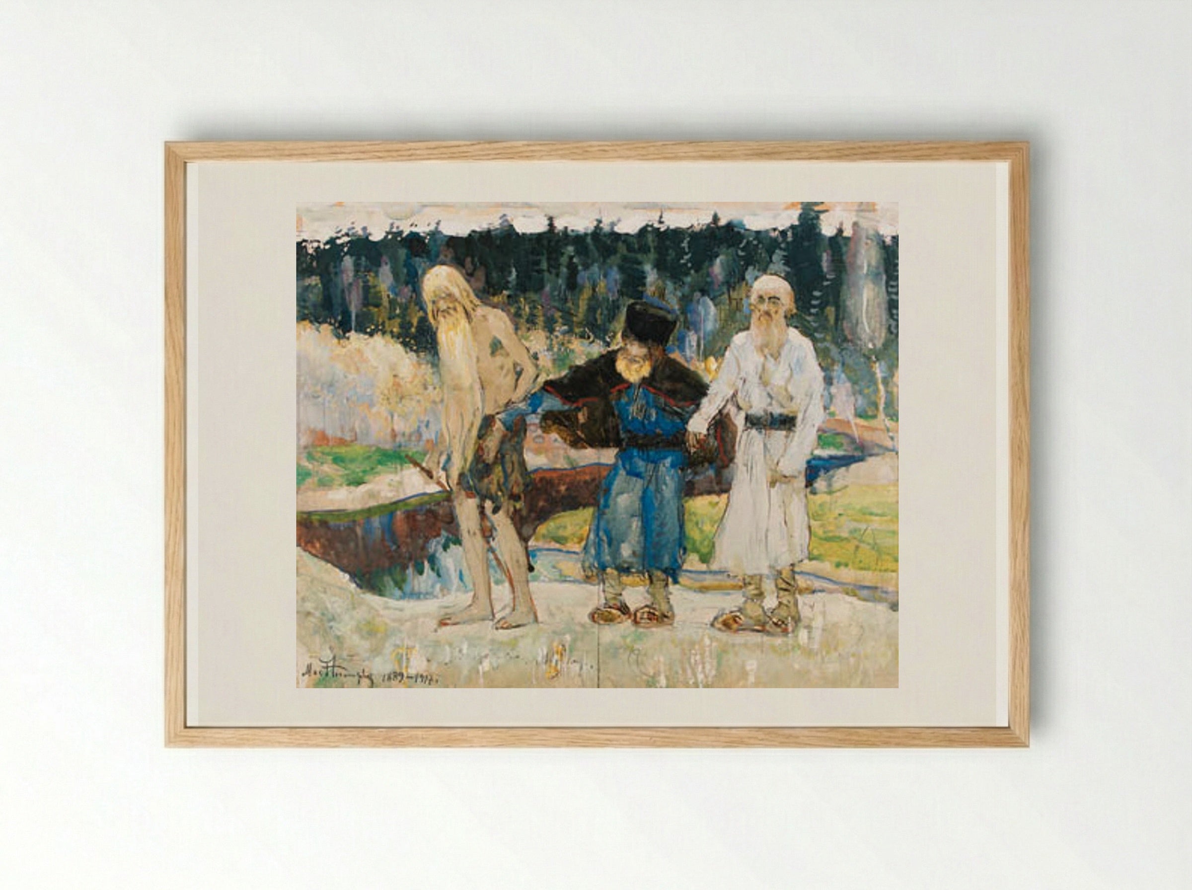 The Hermit - Mikhail Nesterov - Framed Print Wood
