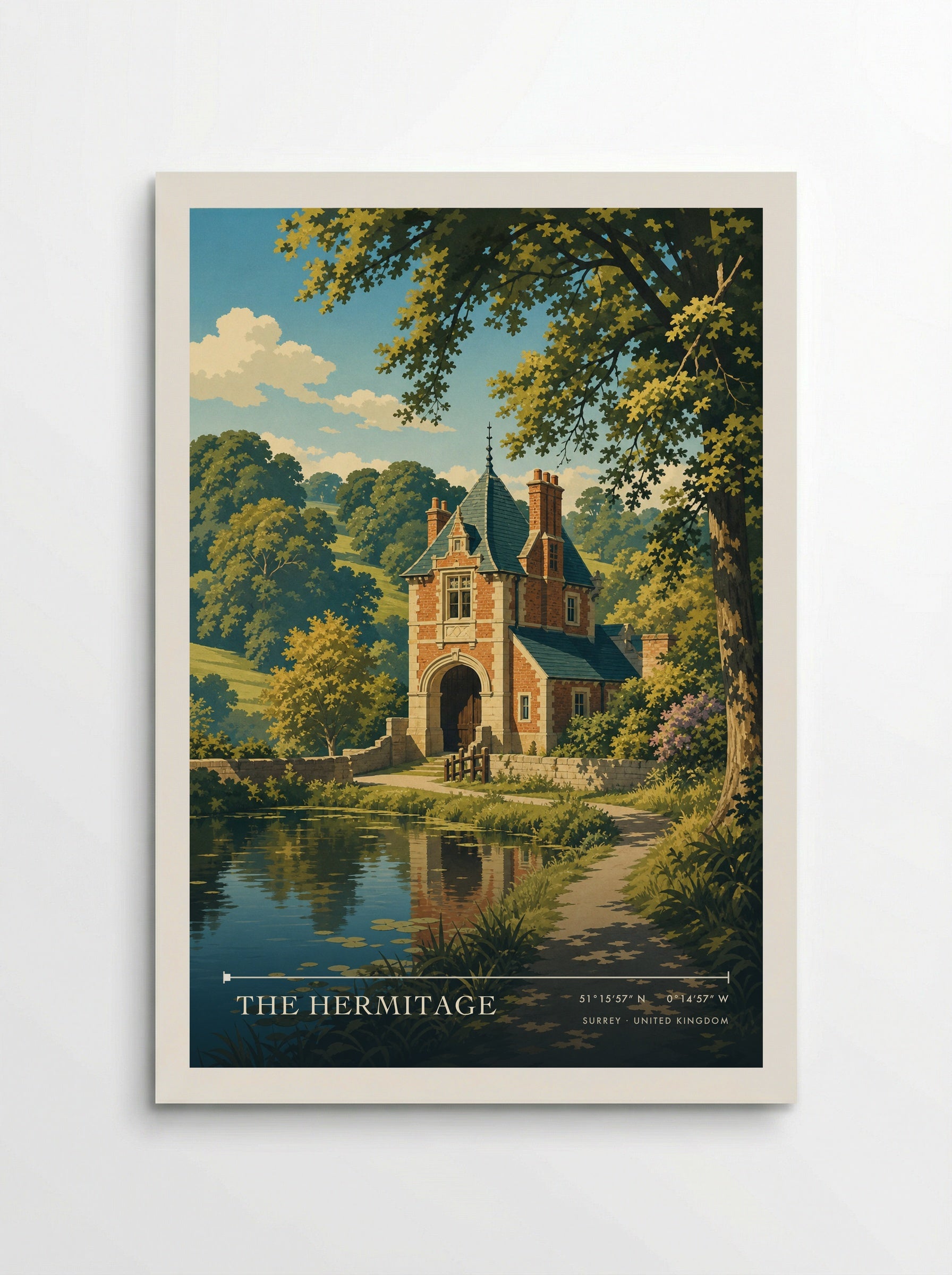 The Hermitage Surrey United Kingdom Travel Poster - Poster