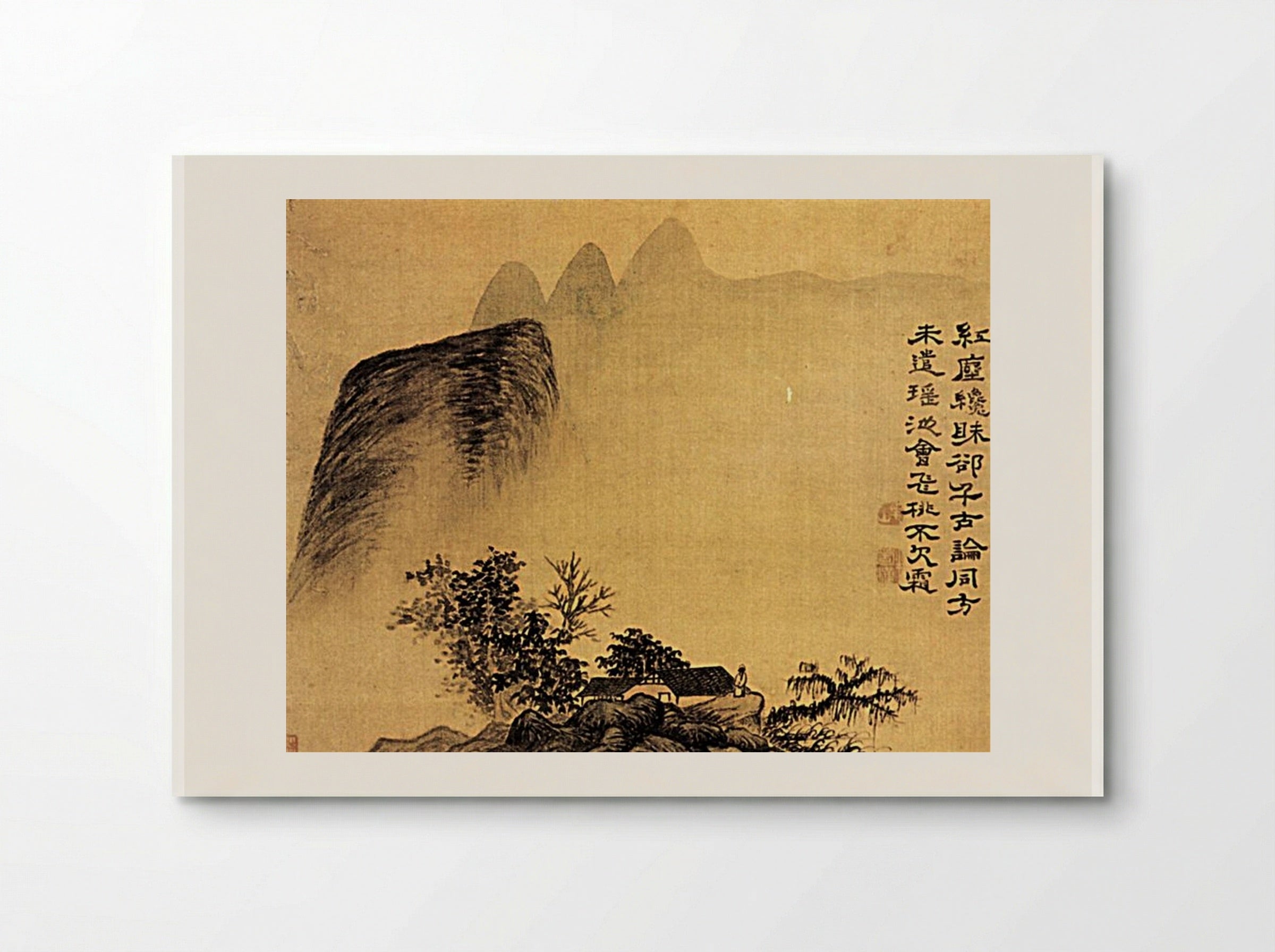 The Hermitage at the foot of the mountains - Shitao - Poster