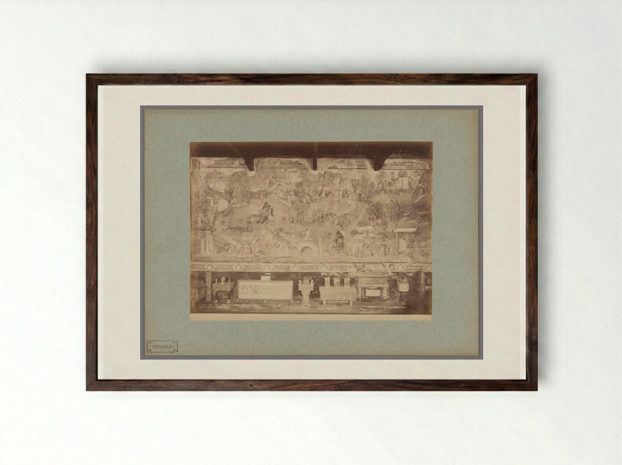 The Hermits in the Desert - Fratelli Alinari - Framed Print Dark Wood