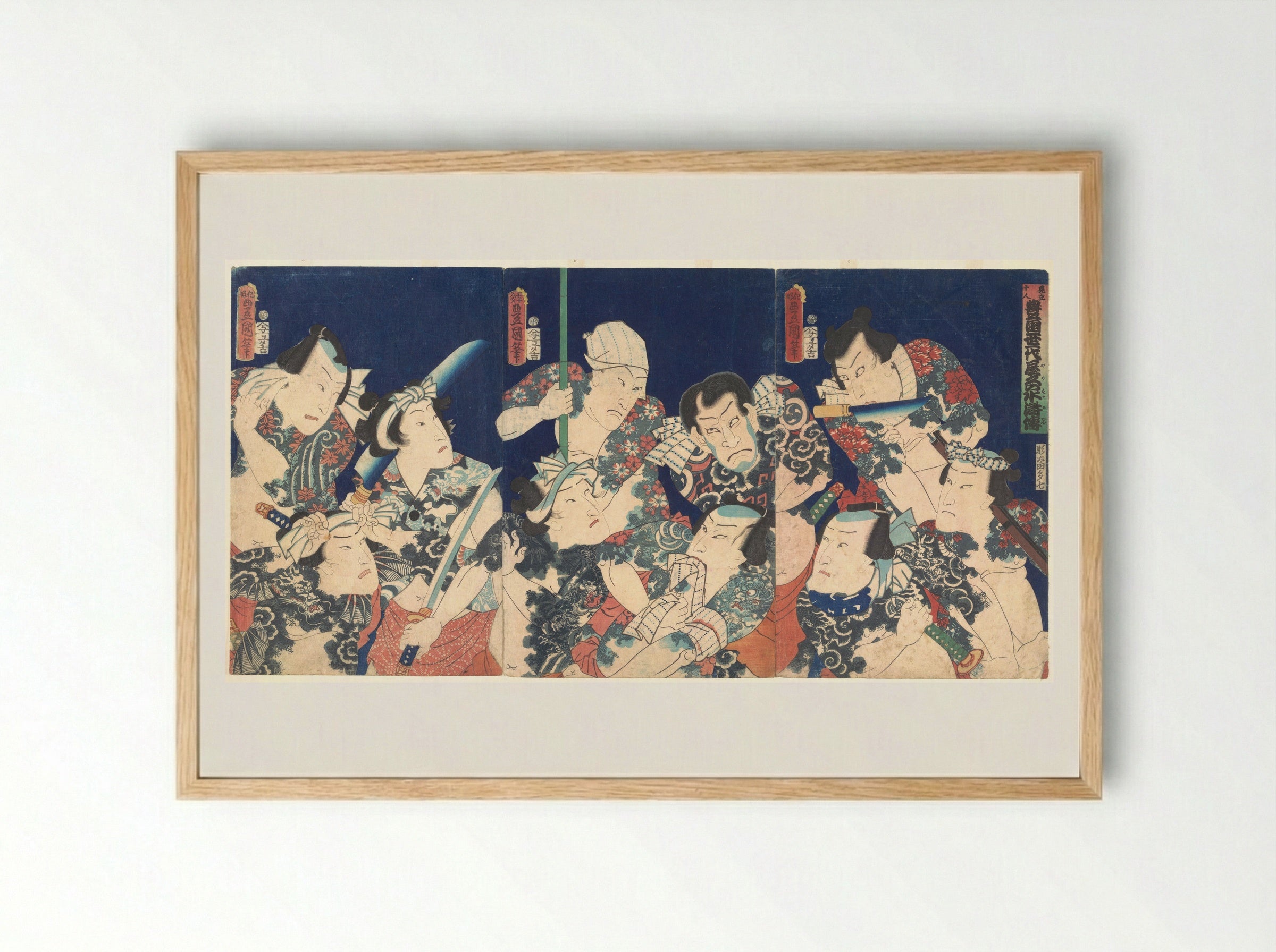 The Heroes of the Suikoden - Utagawa Kunisada - Framed Print Wood