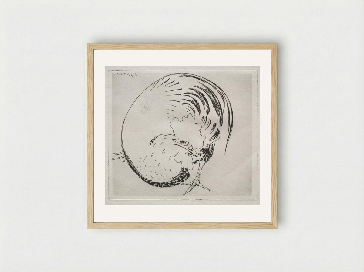 The High-Fired Service: Rooster - Félix Bracquemond - Framed Print Wood