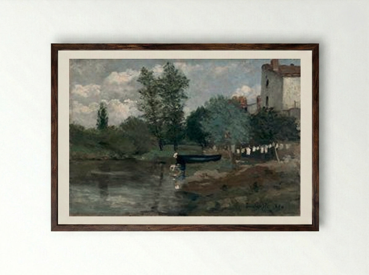 The High Island - Maxime Maufra - Framed Print Dark Wood