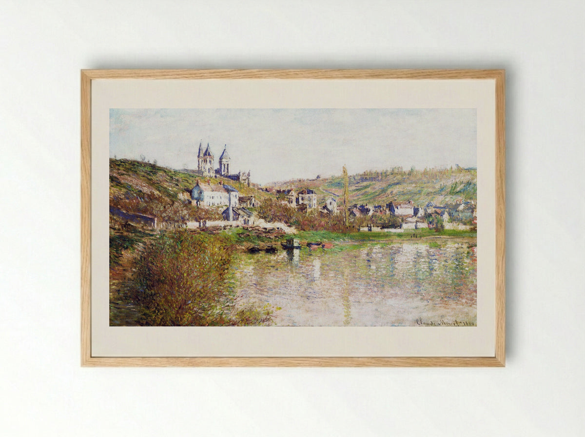 The Hills of Vetheuil - Claude Monet - Framed Print Wood