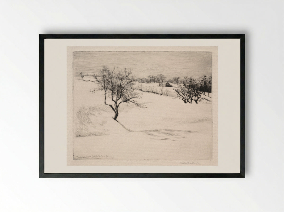 The Hillside Farm - William Harry Warren Bicknell - Framed Print Black