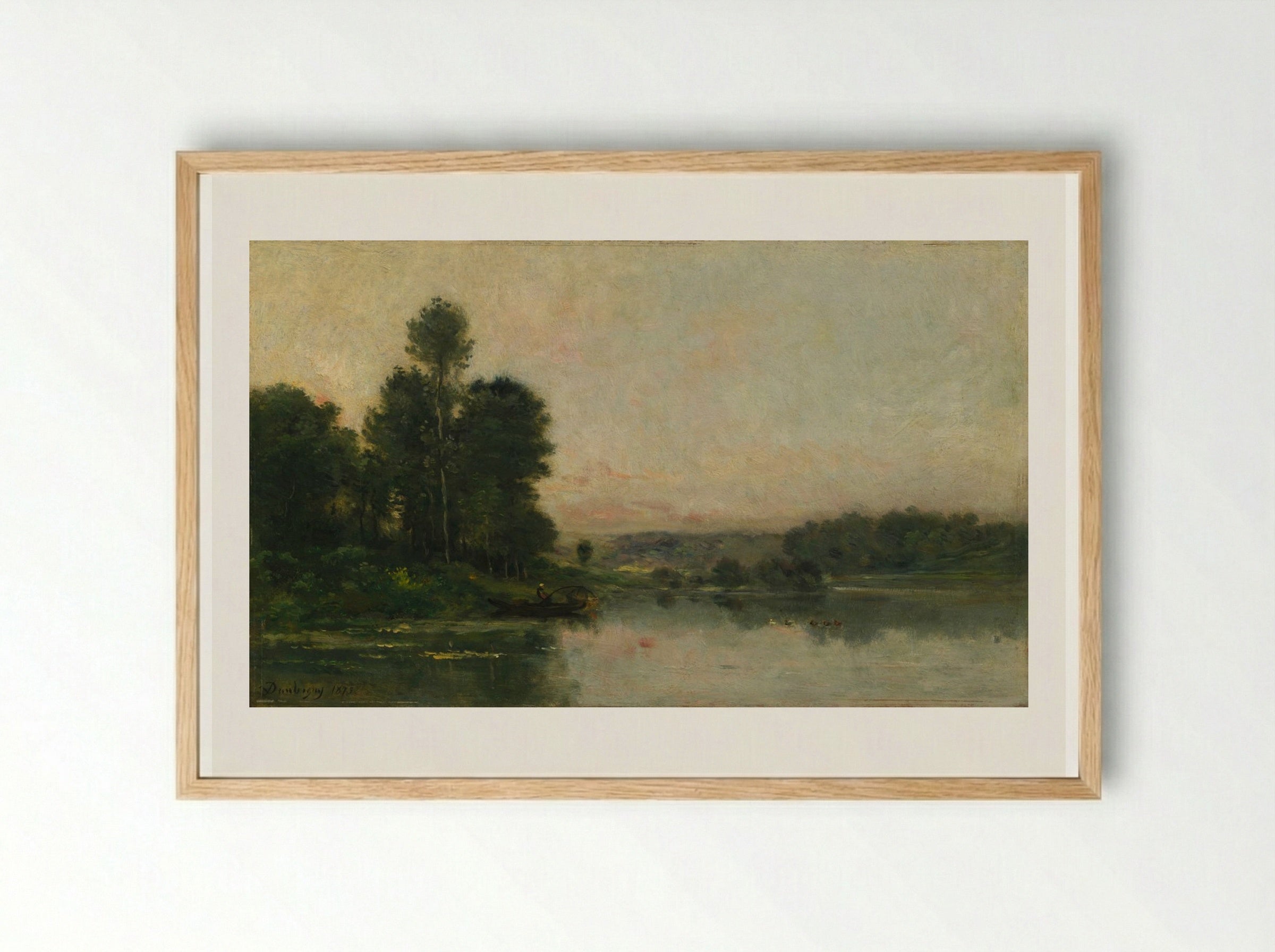 The Hillsides of Méry-sur-Oise, Opposite Auvers - Charles François Daubigny - Framed Print Wood