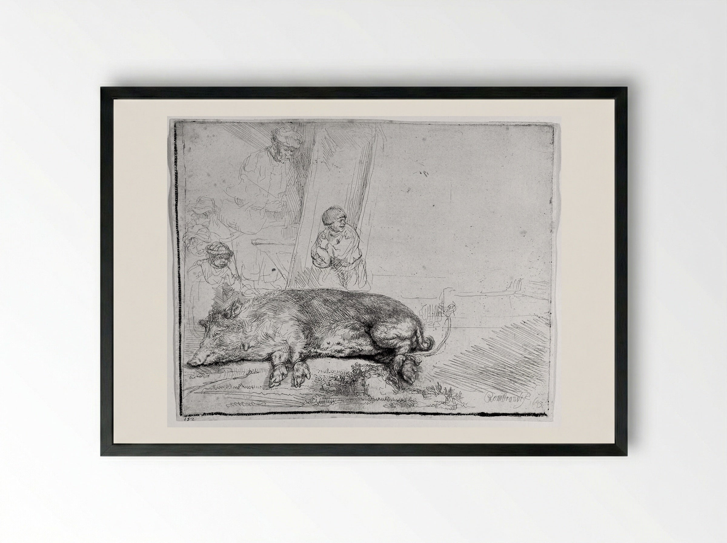 The Hog - Rembrandt Harmensz. van Rijn - Framed Print Black