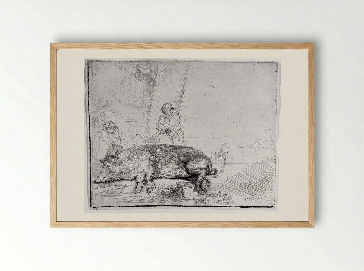 The Hog - Rembrandt Harmensz. van Rijn - Framed Print Wood