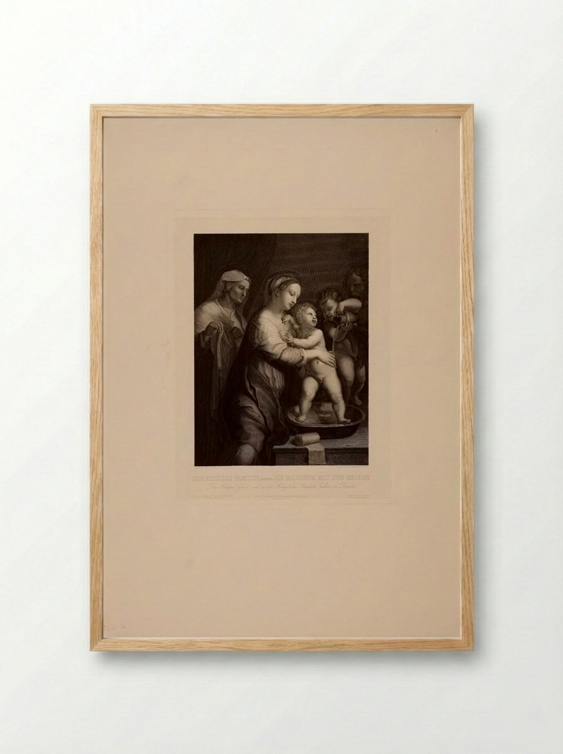 The Holy Family (Madonna with the Washbasin) - August Hoffmann - Framed Print Wood
