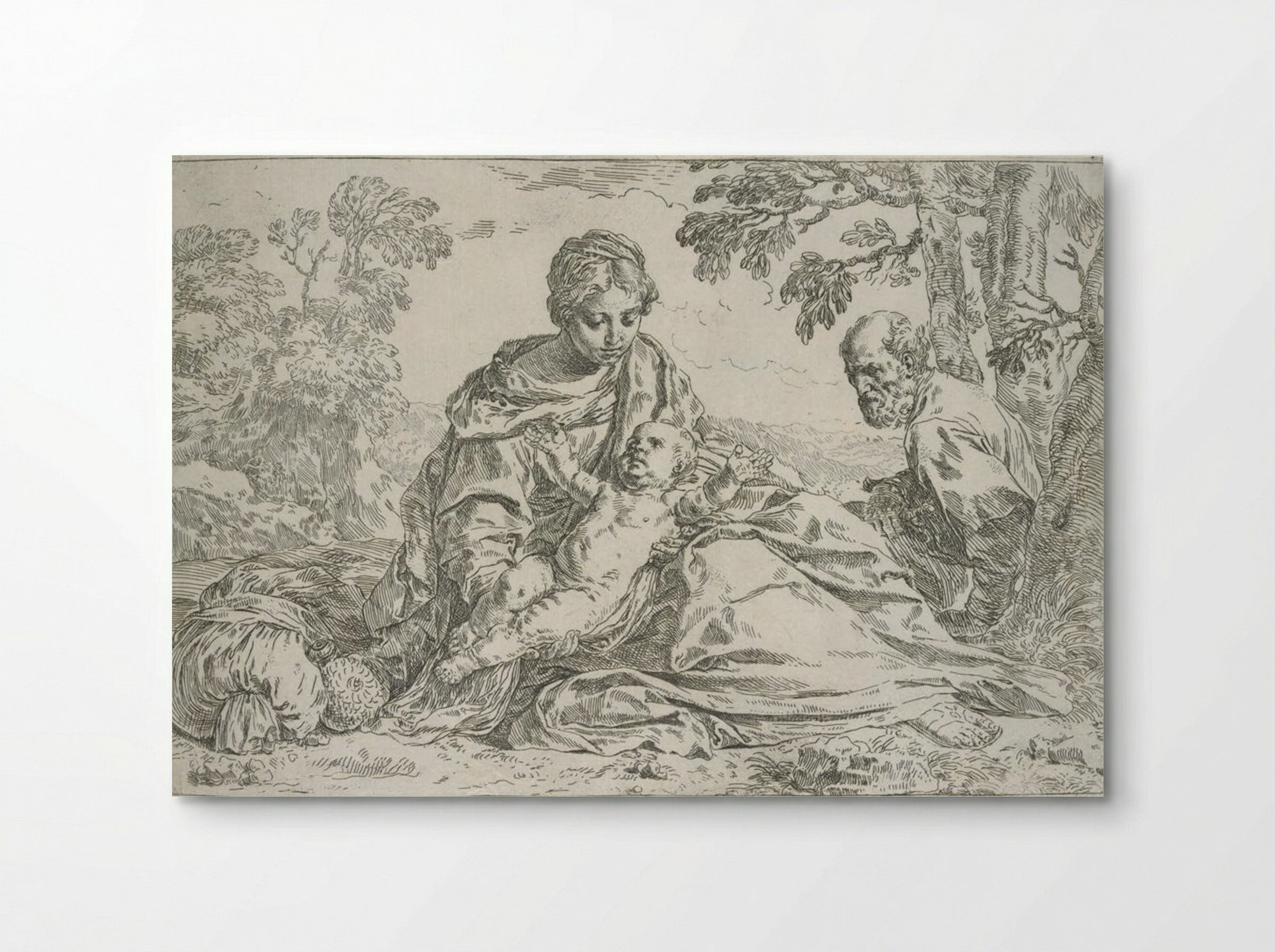 The Holy Family Resting in Egypt - Simone Cantarini - Poster