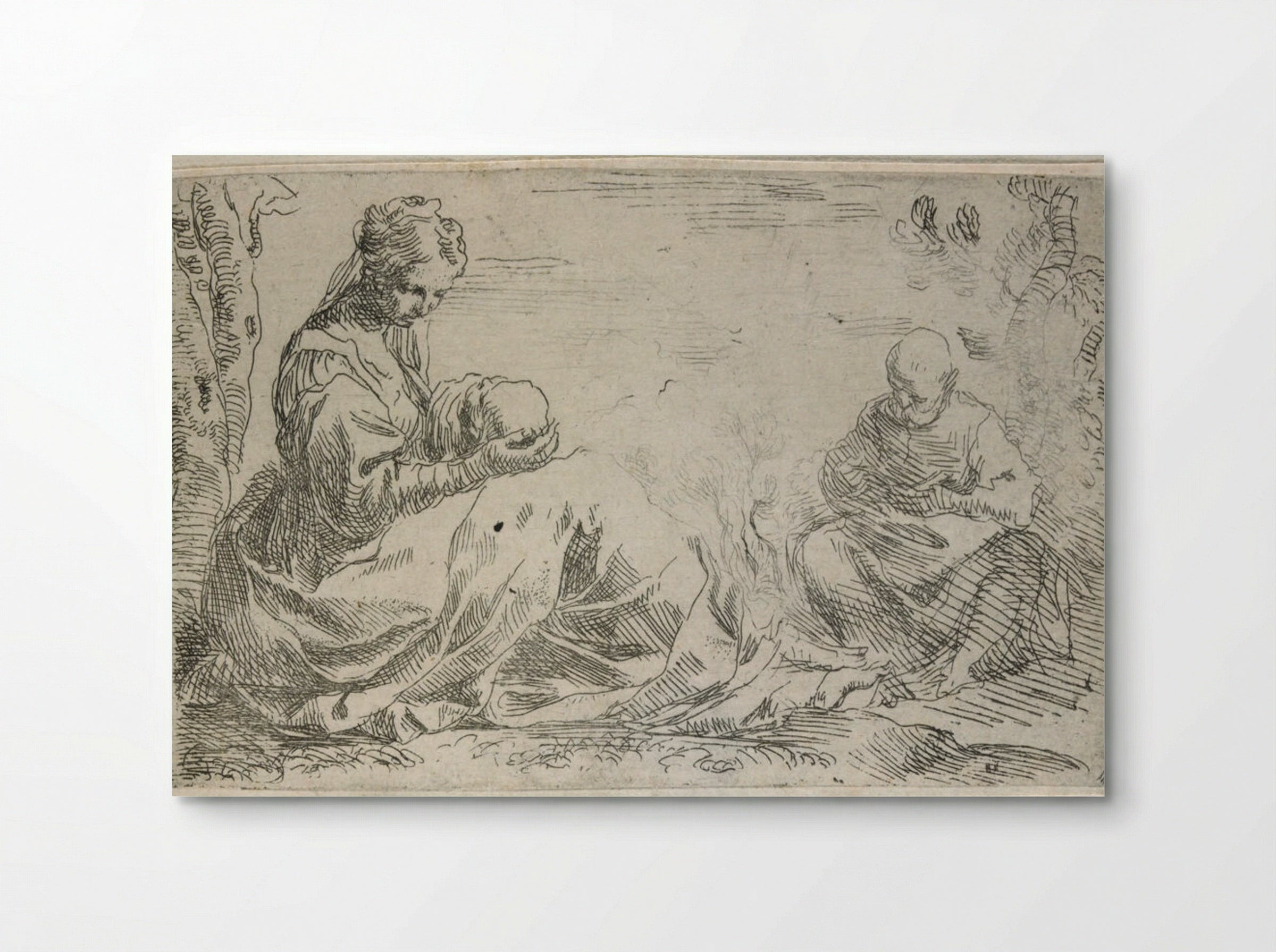 The Holy Family Resting in Egypt - Simone Cantarini - Poster