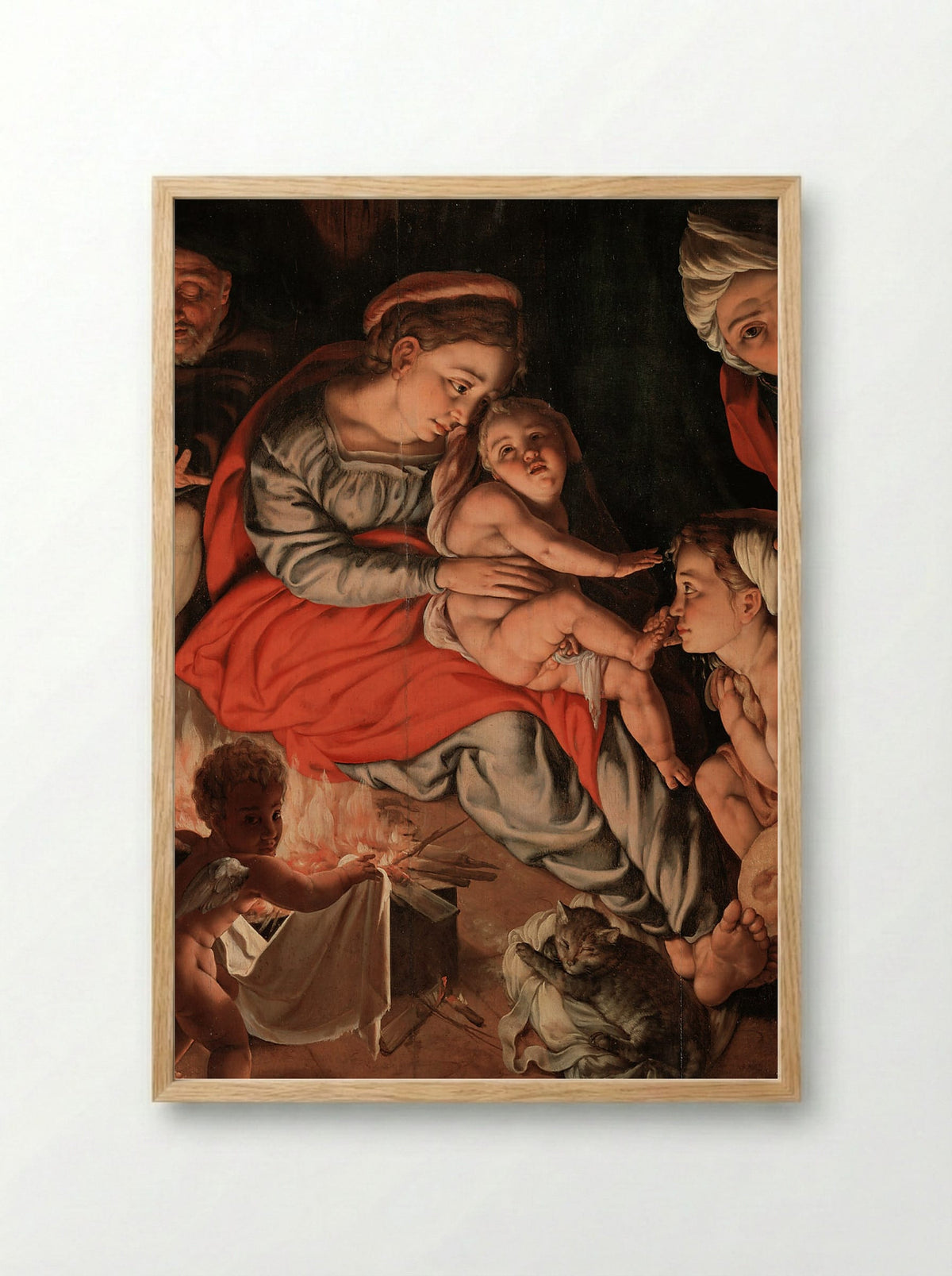 The Holy Family with Erard de la Marck - Jan Cornelisz Vermeyen - Framed Print Wood