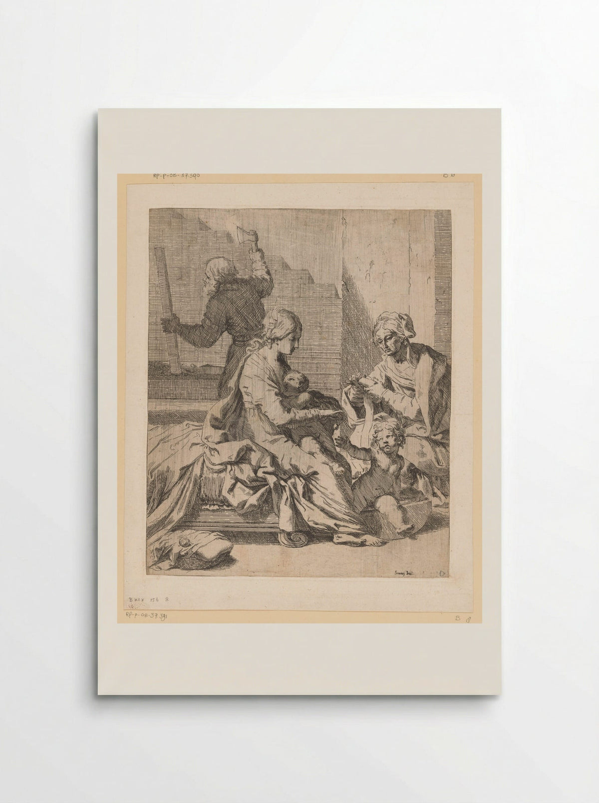The Holy Family with Saint John the Baptist and Saint Elizabeth - Elisabetta Sirani - Poster