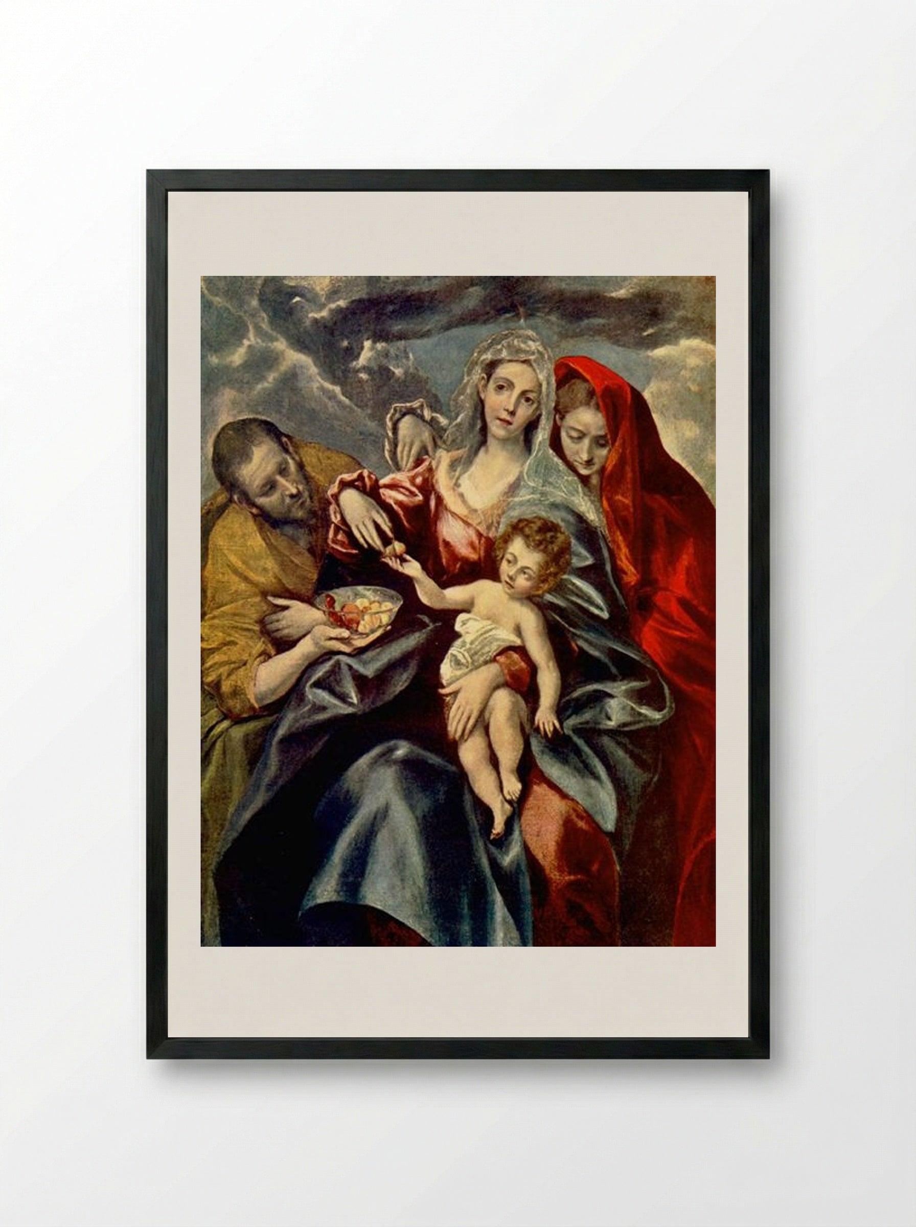 The Holy Family with Saint Mary Magdalene - El Greco - Framed Print Black