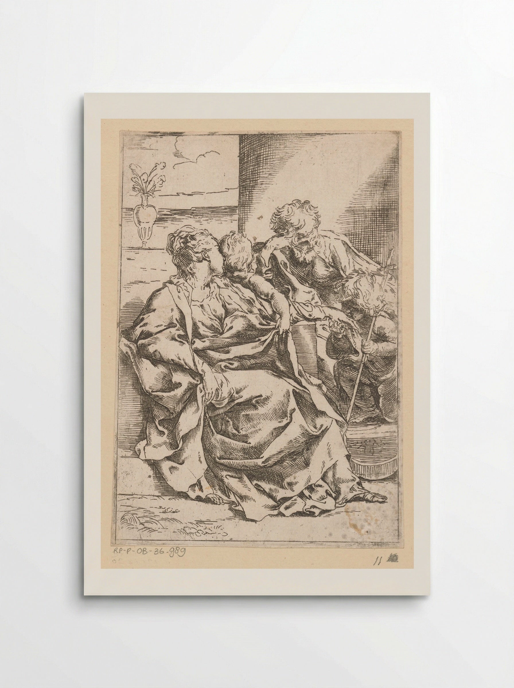 The Holy Family with the Infant Saint John the Baptist and a Vase - Guido Reni - Poster