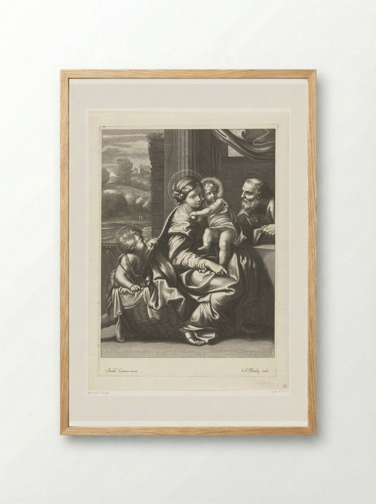 The Holy Family with the Infant Saint John the Baptist - Abraham Bloteling - Framed Print Wood
