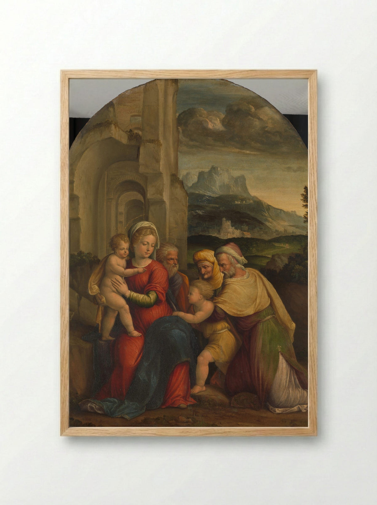 The Holy Family with the Infant Saint John the Baptist - Garofalo - Framed Print Wood