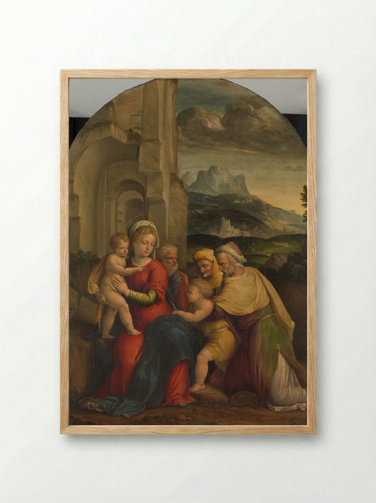 The Holy Family with the Infant Saint John the Baptist - Garofalo - Framed Print Wood