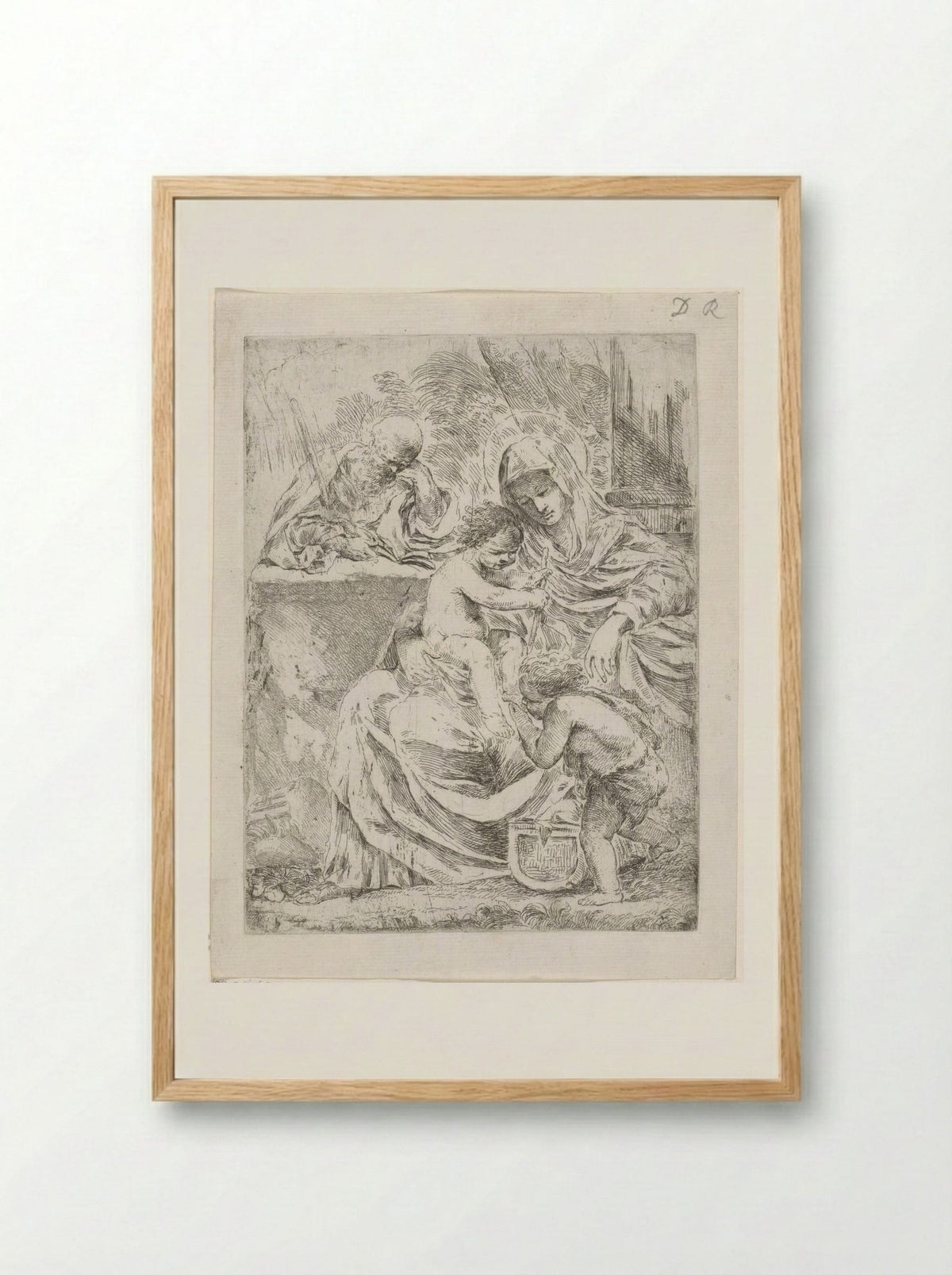 The Holy Family with the Infant Saint John the Baptist - Francesco Amato - Framed Print Wood