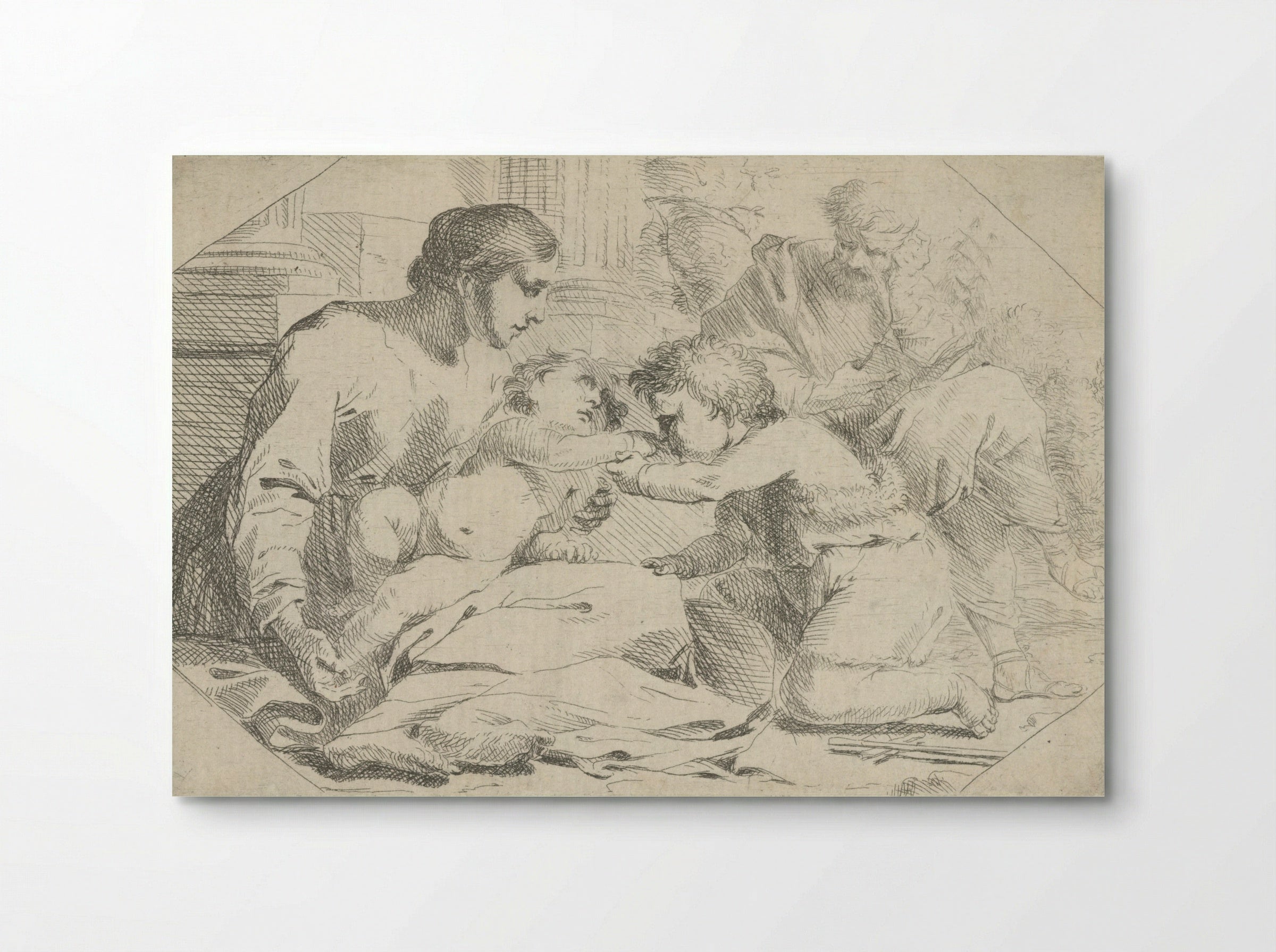 The Holy Family with the Infant Saint John the Baptist - Jan Miel - Poster
