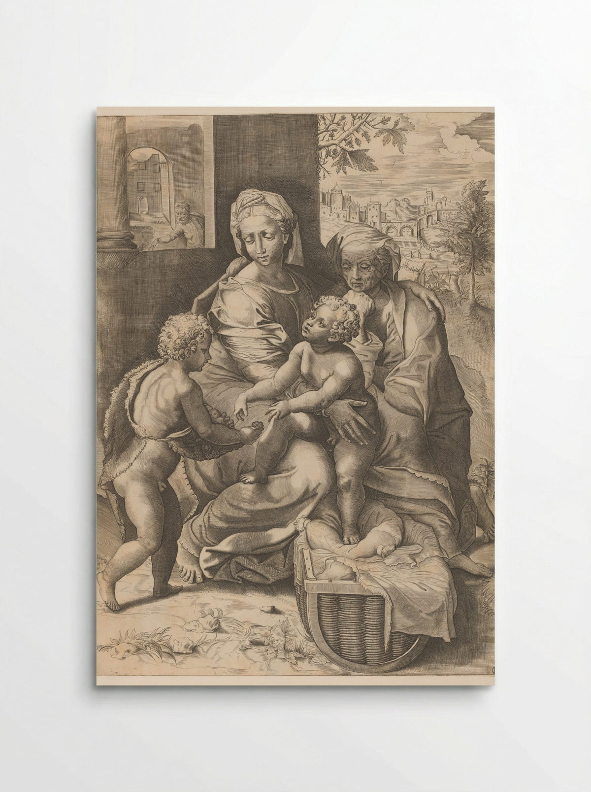 The Holy Family with the Infant Saint John the Baptist - Giulio Sanuto - Poster