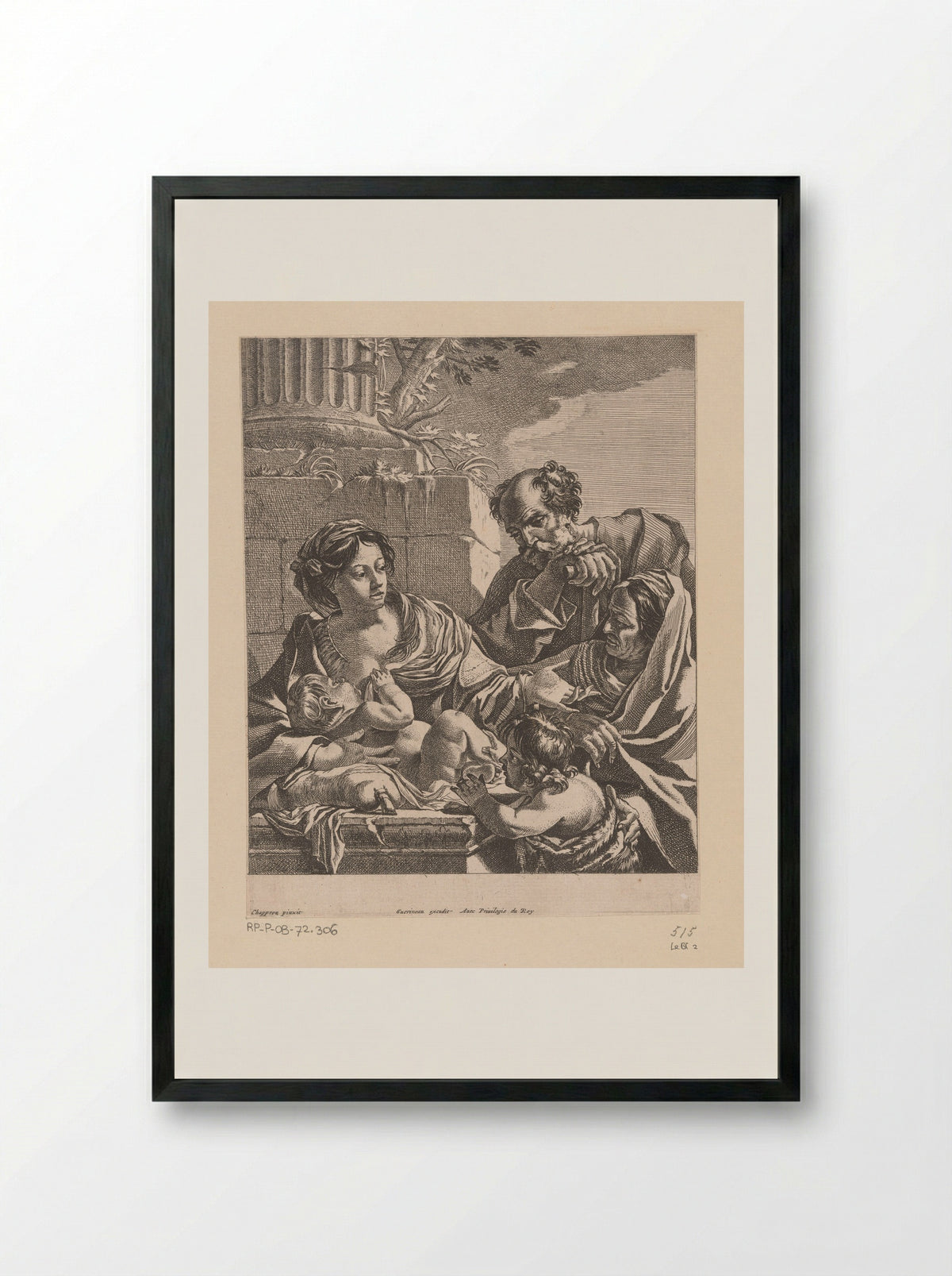 The Holy Family with the Nursing Virgin - Henri Picquot - Framed Print Black