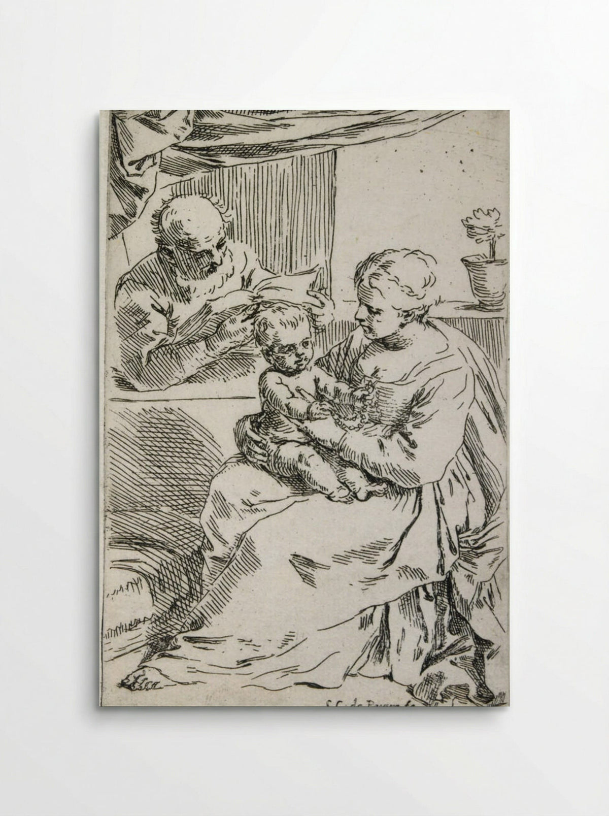 The Holy Family with the Rosary - Simone Cantarini - Poster