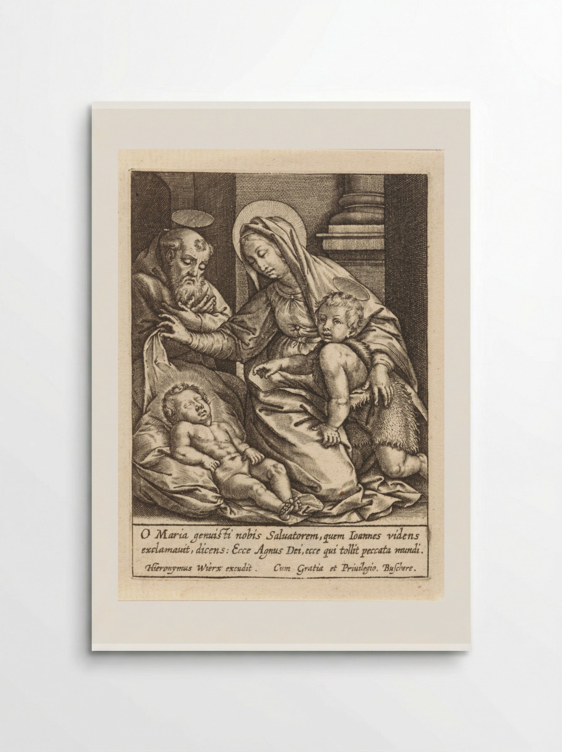 The Holy Family with the Sleeping Christ Child - Hieronymus Wierix - Poster