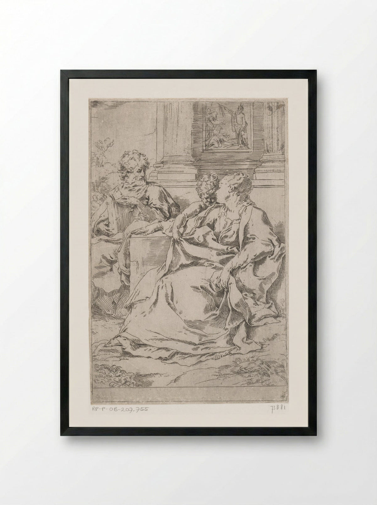 The Holy Family - Guido Reni - Framed Print Black