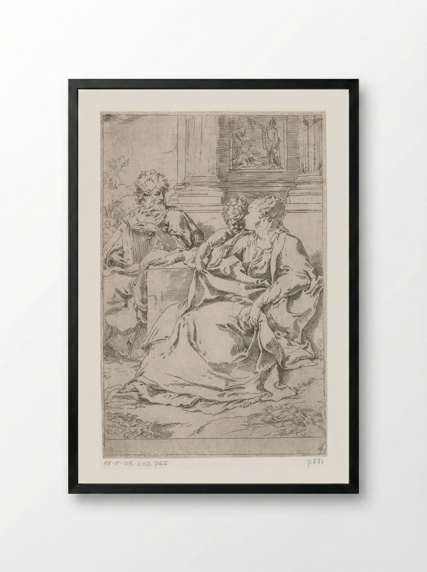 The Holy Family - Guido Reni - Framed Print Black