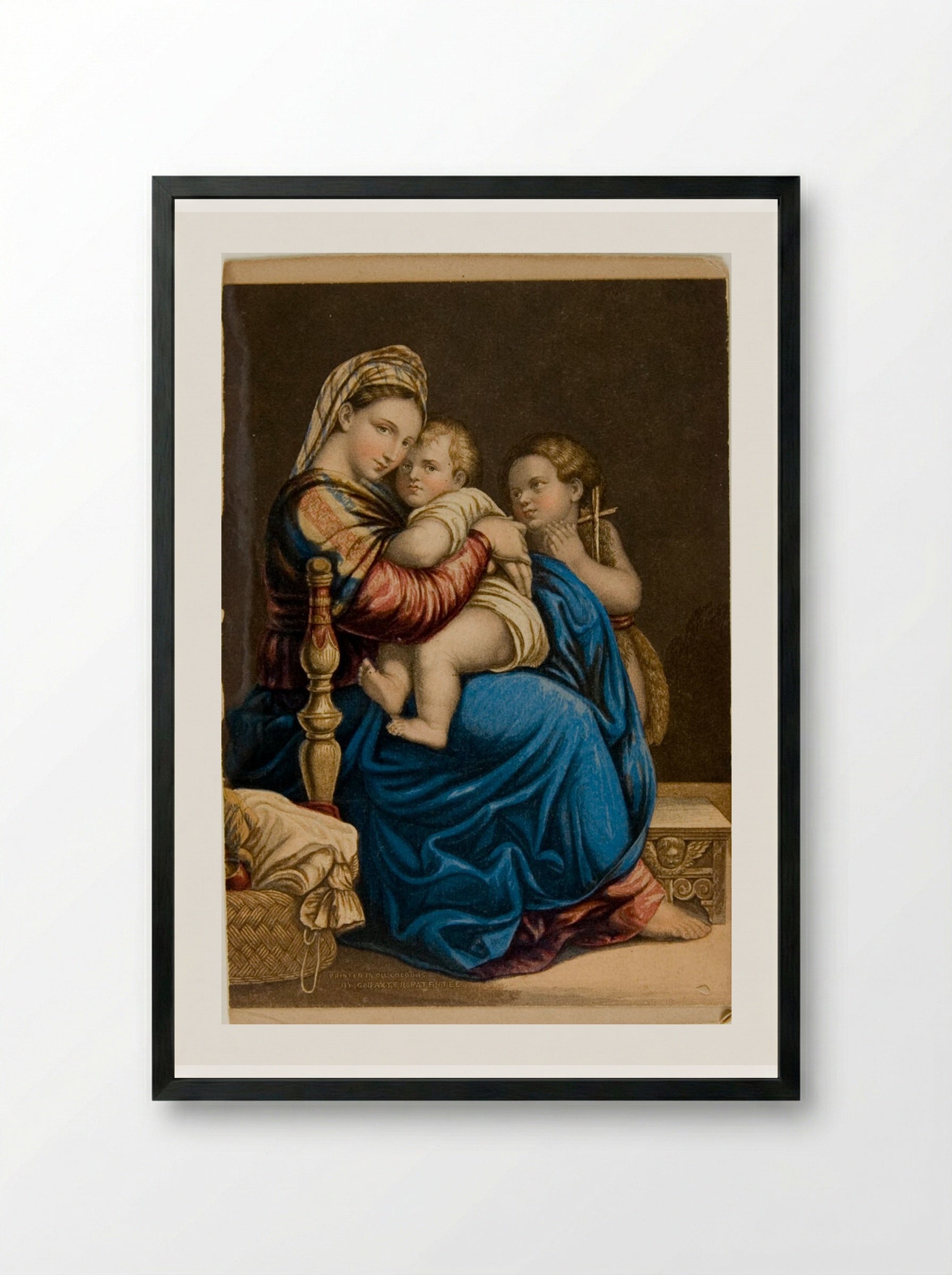 The Holy Family - George Baxter - Framed Print Black