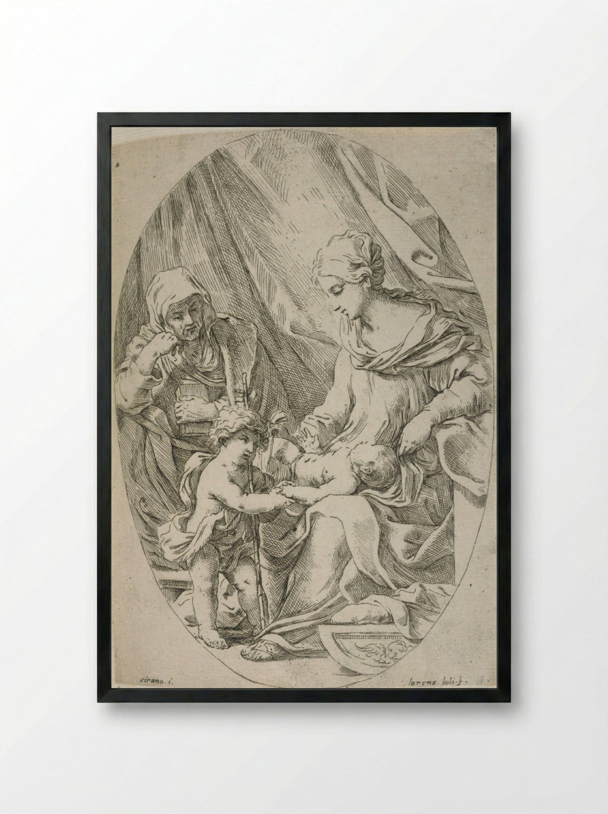 The Holy Family - Lorenzo Lolli - Framed Print Black