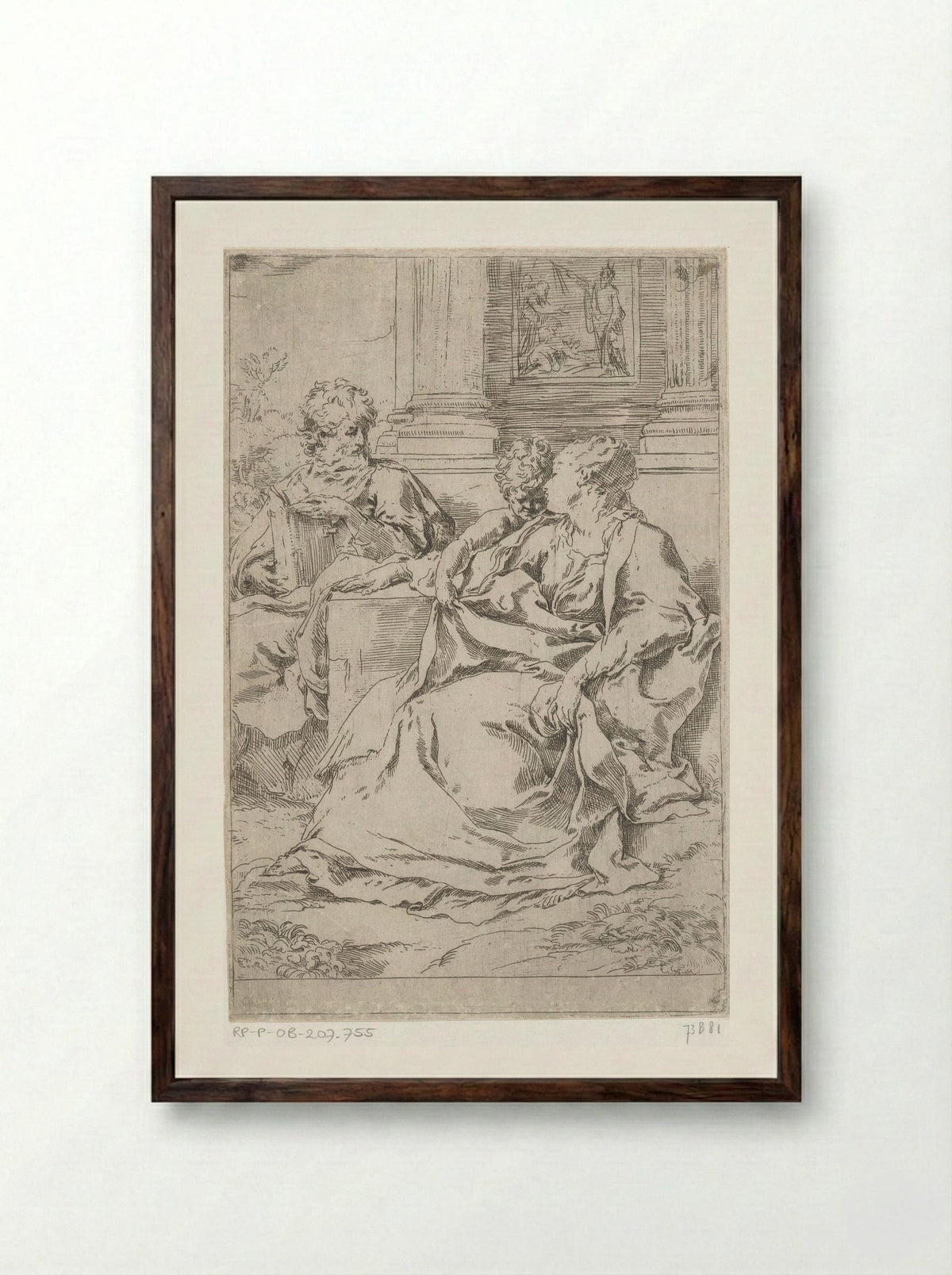 The Holy Family - Guido Reni - Framed Print Dark Wood