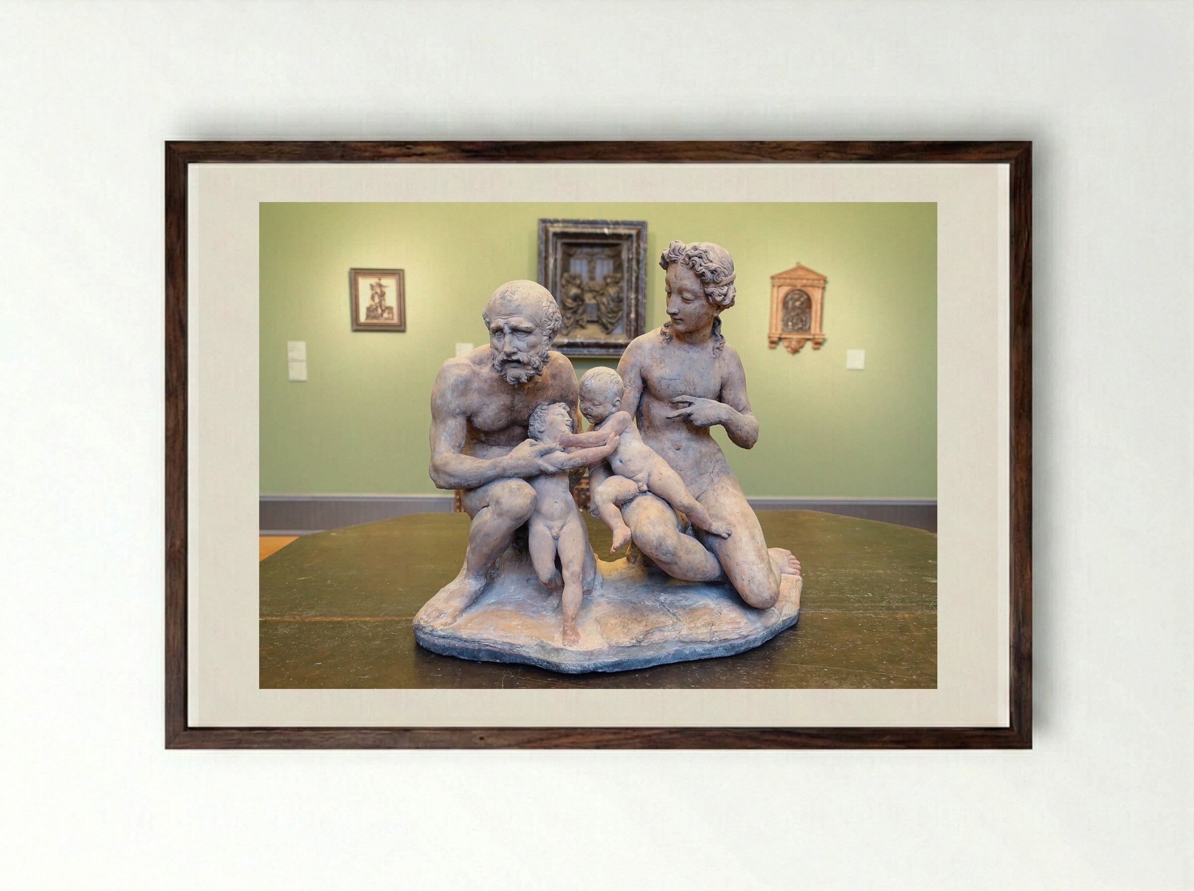 The Holy Family - Jacopo Pontormo - Framed Print Dark Wood