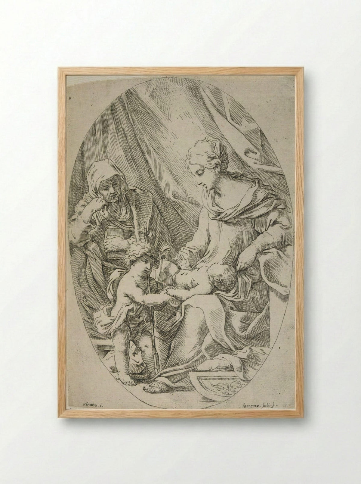 The Holy Family - Lorenzo Lolli - Framed Print Wood