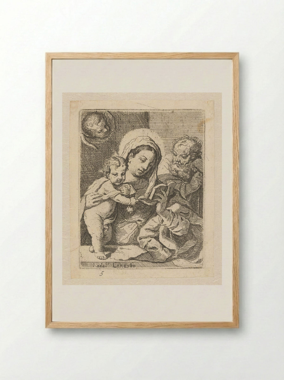 The Holy Family - Lodovico Lana - Framed Print Wood