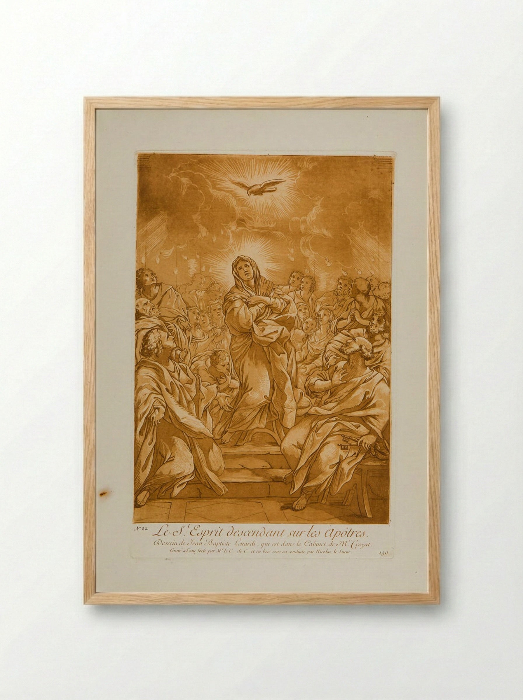 The Holy Ghost Descending on the Apostles - Anne Claude de Thubières, comte de Caylus - Framed Print Wood
