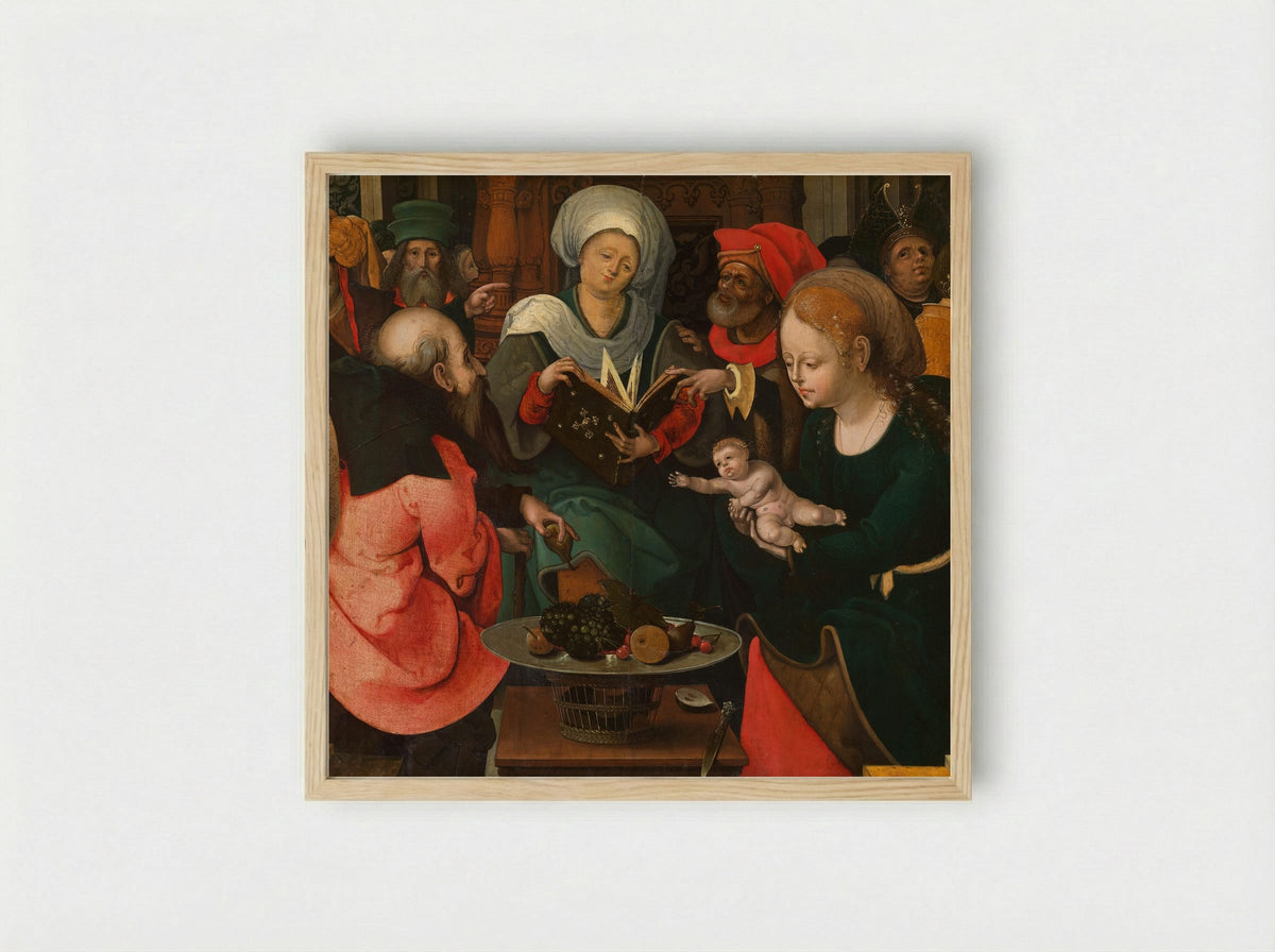 The Holy Kinship - Master of the Lille Adoration - Framed Print Wood
