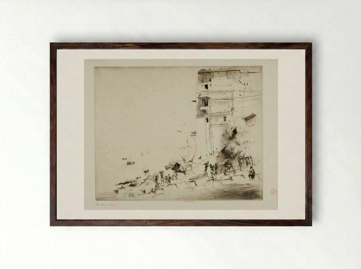 The Holy River - Ernest Stephen Lumsden - Framed Print Dark Wood