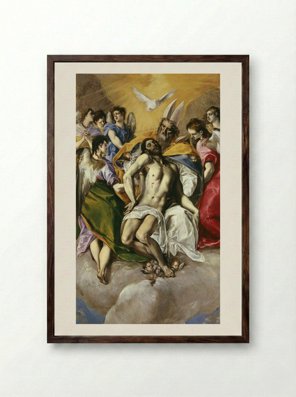 The Holy Trinity - El Greco - Framed Print Dark Wood