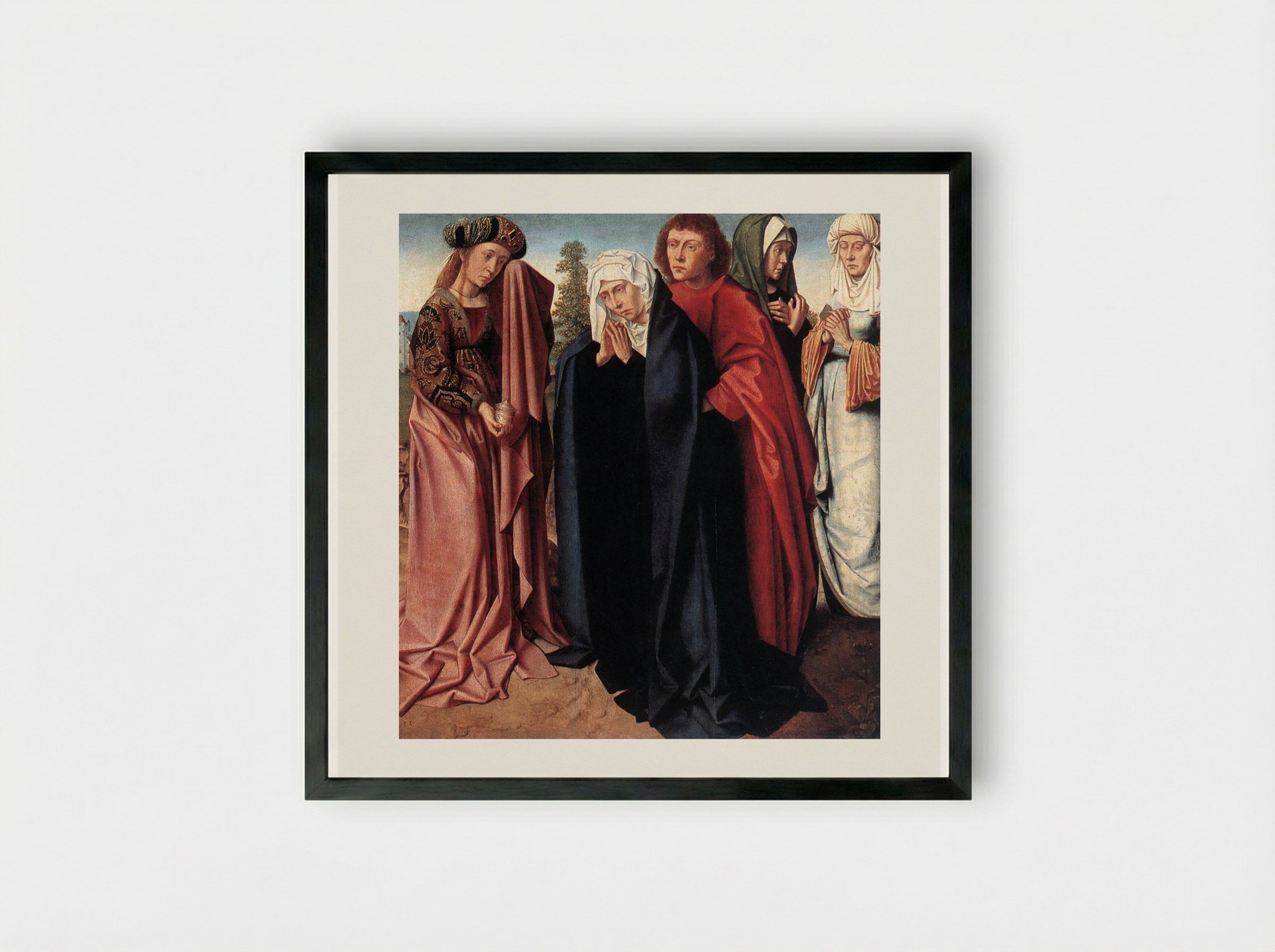 The Holy Women and St. John at Golgotha - Gerard David - Framed Print Black