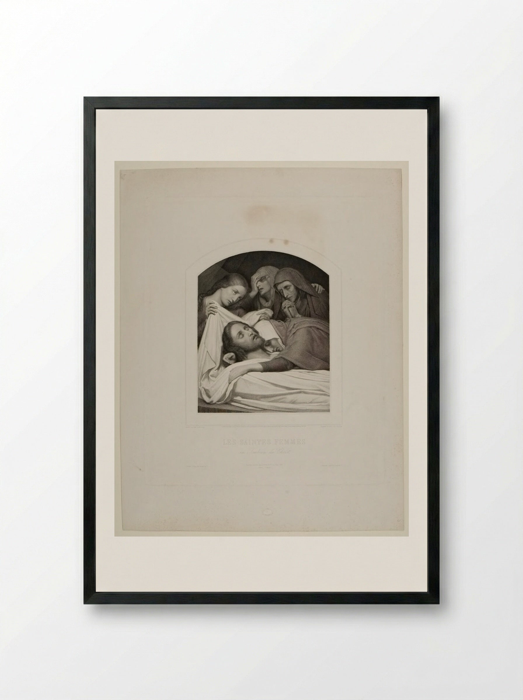 The Holy Women at the Tomb of Christ - Joseph von Keller - Framed Print Black
