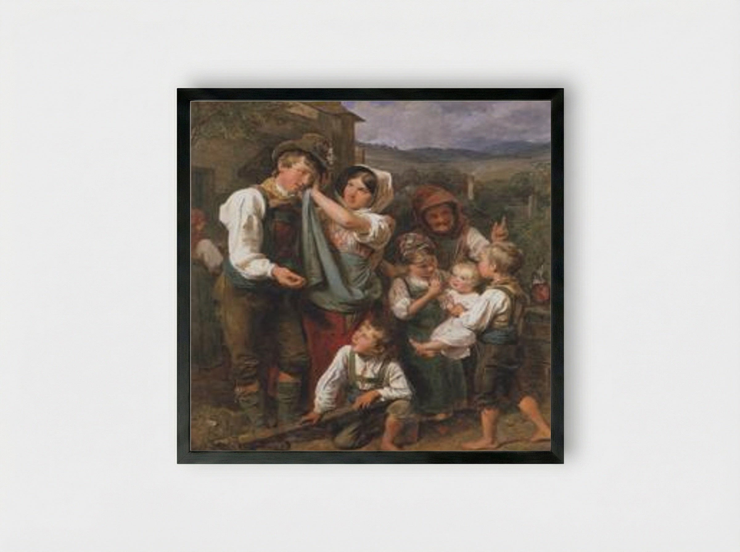 The Homecoming - Ferdinand Georg Waldmüller - Framed Print Black